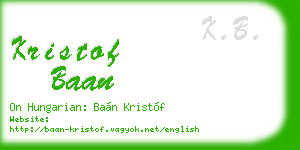 kristof baan business card