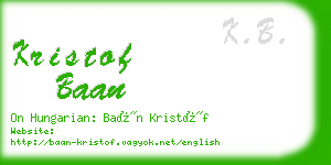 kristof baan business card